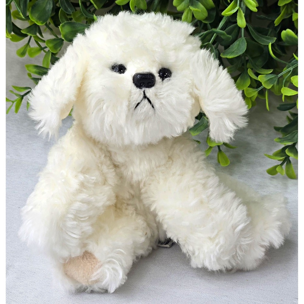 Vintage Russ Berrie Muffin Jr Plush Dog White Maltese Bichon Frise 6" Toy 4233